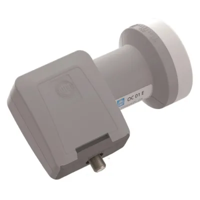WISI Speisesystem Single LNB OC01E | Universal 1 Teilnehmer | 1 Ausgang | 40mm Feed | LTE-Safe | lichtgrau