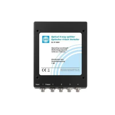 WISI Optischer Verteiler OL91-0004 | 4-fach Splitter FC/PC | FBT-Technologie | 1260–1650 nm | 7 dB | Glasfaser