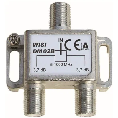 WISI Verteiler DM02B | 2-fach BK-Verteiler | 5-1000 MHz | F-Connector | 3,7 dB Dämpfung | Klasse A Schirmung