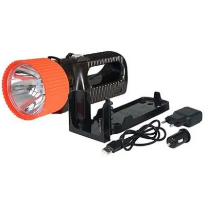 WITTE&SUTOR UniLux 7 LED Akku-Handscheinwerfer | 270 Lumen | fokussierbar | Notlicht | 1000m Reichweite | schwarz/rot