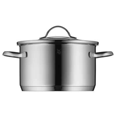 WMF Topfset Aparto 1731046380 | 4-teilig | Induktion geeignet | Edelstahl 18/10 Cromargan | Glasdeckel | edelstahl