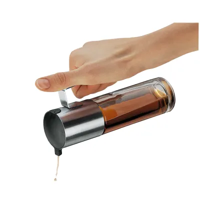 WMF Essig- und Öldosierer Basic 0650586030 | 120 ml | tropffrei | Start/Stopp-System | Edelstahl/Glas | transparent
