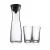 Bild: WMF Wasserkaraffe Basic Set 0617709994 | 1L Glaskaraffe mit CloseUp-Verschluss & 2 Gläser | Glas/Edelstahl | Transparent
