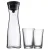 Bild: WMF Wasserkaraffe Basic Set 0617709994 | 1L Glaskaraffe mit CloseUp-Verschluss & 2 Gläser | Glas/Edelstahl | Transparent