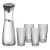 Bild: WMF Basic Set Wasserkaraffe 1L mit 4 Gläsern | CloseUp-Verschluss | hitzebeständiges Glas | Edelstahl | 0948659990