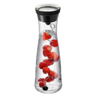 WMF Wasserkaraffe Basic 0617599990 | 1 Liter | Glas/Edelstahl | CloseUp-Verschluss | inkl. Reinigungsbürste