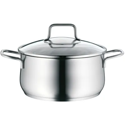 WMF Bratentopf Brillant 20 cm | Edelstahl | Glasdeckel | Induktionsgeeignet | Spülmaschinenfest