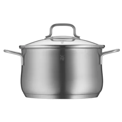 WMF Topfset Brillant 0739446030 | 4-teilig | Edelstahl 18/10 & Glas | Induktion geeignet | spülmaschinenfest | edelstahl