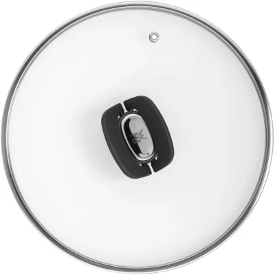 WMF Click&Serve Glasdeckel 26 cm | Borosilikatglas | stapelbar | spülmaschinengeeignet | polierter Edelstahl