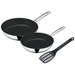 WMF Devil Bratpfannen-Set, 3-teilig, 24 cm + 28 cm + Pfannenwender