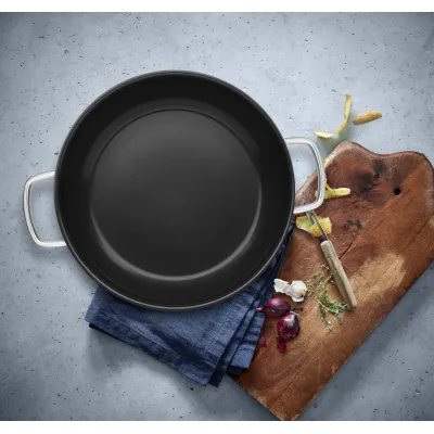 WMF Servierpfanne Durado 28 cm / 0748386021 | Antihaft | Induktion | Backofengeeignet | Cromargan Edelstahl | Edelstahl