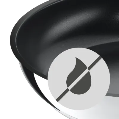 WMF Wok Durado 28 cm | Edelstahl Antihaft | Induktion | Backofengeeignet | Cromargan | edelstahl-schwarz