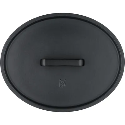 WMF Bräter oval Flavour 0555334290 | Gusseisen Bräter 33x26 cm | ideal zum Schmoren & Backen | schwarz