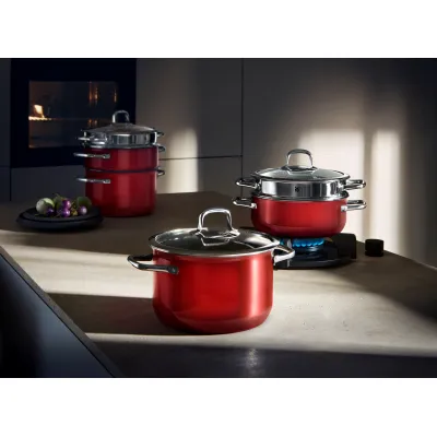 Fusiontec Compact Glasdeckel 22 cm / 0515595290 | Topfdeckel Glas Edelstahl | spülmaschinenfest | backofengeeignet