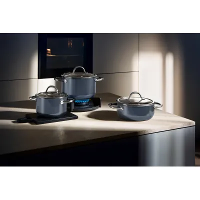 WMF Bratentopf Fusiontec Inspire 24 cm | schnitt- & kratzfest, backofengeeignet, Glasdeckel | Blueberry