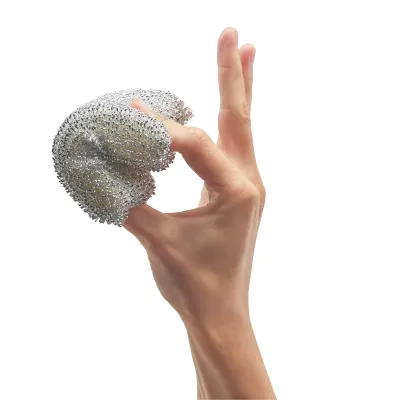 WMF Gourmet Glänzerkissen 0658776040 | Scheuerpad kratzfrei | 3 Stück | flexibel | Polyester | Silber