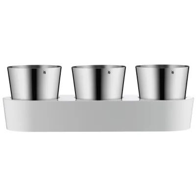 WMF Kräutergarten Set 3-teilig | Indoor Kräutertopf mit Bewässerung | Edelstahl | 36x12,5x12,5 cm | Silber