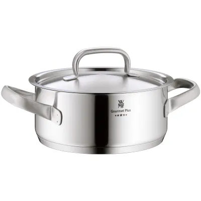WMF Bratentopf Gourmet Plus 16 cm 1,4l | Induktion | Cromargan Edelstahl matt | Dampföffnung | spülmaschinengeeignet
