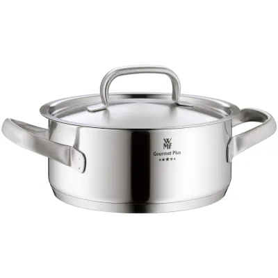 WMF Bratentopf Gourmet Plus 24 cm mit Deckel | 0722246030 | Edelstahl 18/10 | Induktion | spülmaschinenfest