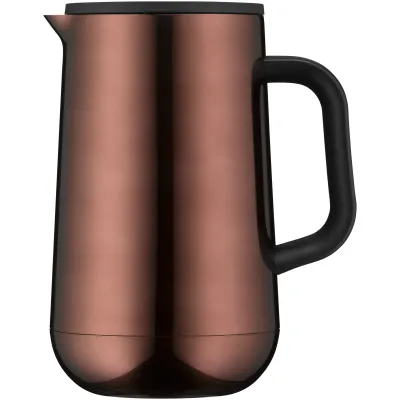 WMF Isolierkanne Impulse 690666600 | Thermoskanne 1L | Cromargan Edelstahl | Druckverschluss | Glaseinsatz | Kupfer