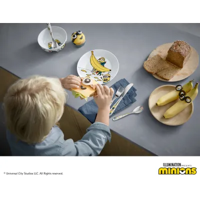 WMF Kinder-Frühstücks-Set Minions® 1286079990 | 3-teilig | Cromargan Edelstahl | Porzellan | ab 3 Jahren