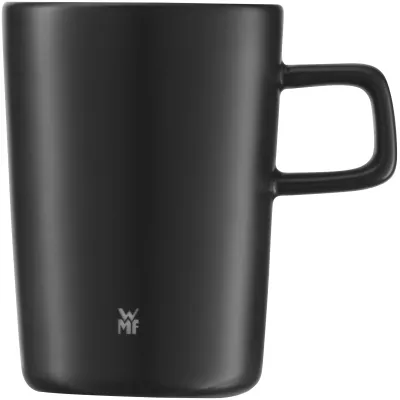 WMF Kineo Kaffeebecher 2 Stück | schwarzes Feinsteinzeug | ergonomischer Griff | spülmaschinengeeignet | Schwarz matt