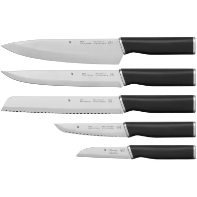 WMF Kineo Messer-Set 5-teilig | Küchenmesser Set | Performance Cut | Edelstahl/Kunststoff | ergonomisch | schwarz