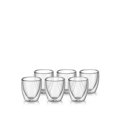 WMF Espresso Thermogläser Kult 0901402000 | 6 Stück | doppelwandiges Borosilikatglas | spülmaschinengeeignet