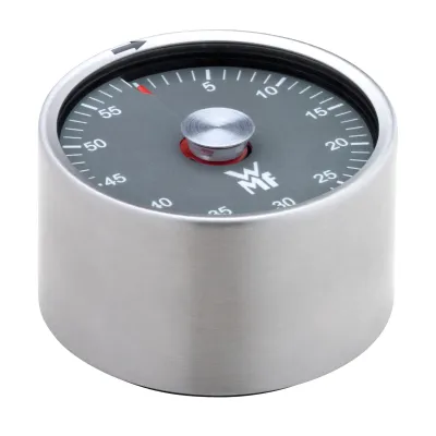 WMF Magnetischer Kurzzeitmesser 0608927390 | Küchentimer 60 Minuten | Edelstahl Cromargan | Akustisches Signal | Grau