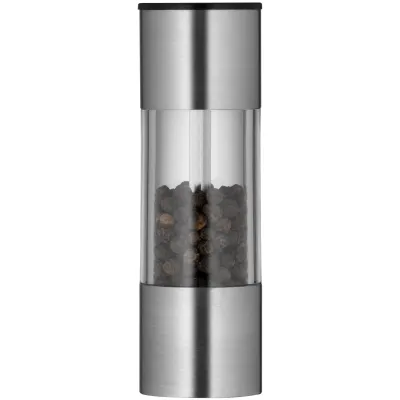 WMF Mini Gewürzmühle 0648199990 | Edelstahl gebürstet | Keramikmahlwerk | stufenlos | Acrylglas | Salz & Pfeffer