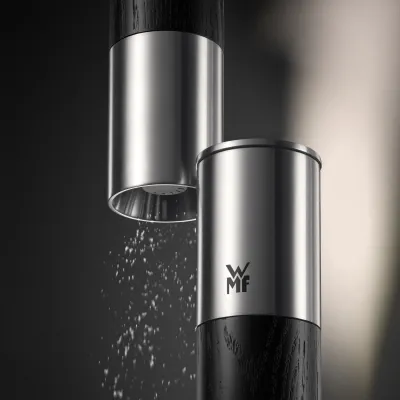 WMF Gewürzmühle Nature Pro 0604064500 | Keramikmahlwerk | Edelstahl/Holz | einstellbar | schwarz