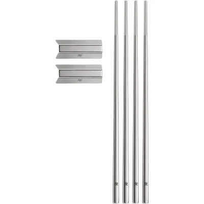 WMF Essstäbchen Set Nuova 1292106042 | 4-teilig | Edelstahl 18/10 | wiederverwendbar | spülmaschinenfest | edelstahl