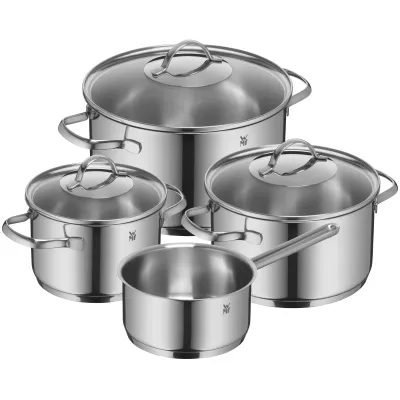 WMF Topf-Set Provence Plus 0723446380 | 4-teilig | Induktion geeignet | Cromargan Edelstahl 18/10 | Glasdeckel