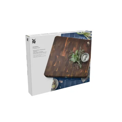 WMF Schneidebrett Akazie 1879984500 | Holz-Schneidebrett 40x32x4 cm | robuste Schnittfläche | rutschfest | braun
