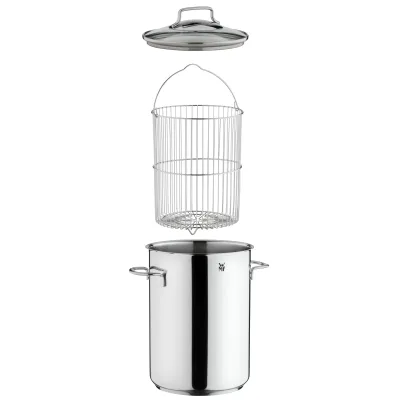 WMF Spargeltopf 16 cm | 0799716380 | Edelstahl Cromargan® 18/10 | Glasdeckel | Induktion geeignet | 4,5L | edelstahl