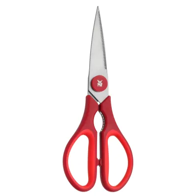 WMF Küchenschere Touch 21 cm 1879205100 | Haushaltsschere Edelstahl rostfrei | Softgriff | Sägeschliff | rot