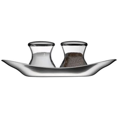 WMF Salz- und Pfefferstreuer Set Wagenfeld Max und Moritz | 3-teilig | Glas & Edelstahl | spülmaschinengeeignet