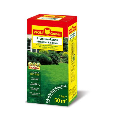 Bild: Wolf Garten Premium-Rasen Schatten & Sonne 50m² LP50 