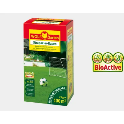 WOLF-Garten Strapazier-Rasensamen Loretta LJ 200 | 200 m² | hohe Rasendichte | schnell keimend | extrem belastbar