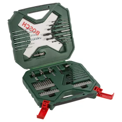 Bosch Werkzeugset X-Line Classic 2607010611 | Bohrer- & Schrauber-Set 60-tlg | 30 Bits | 7 Holzbohrer | Koffer | grün