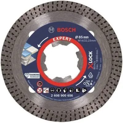 Bosch Diamanttrennscheibe X-LOCK 2608900656 | Hard Ceramic Fliesen | Ø 85 mm | Bohrung 22,23 mm | Profiqualität