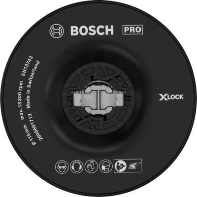 Bosch Stützteller 2608601713 | X-LOCK Schleifteller 115 mm hart | Glasfaserverstärkt | Für grobe Schleifarbeiten