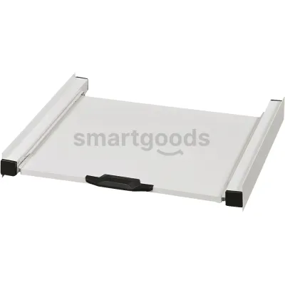 Xavax Zwischenbausatz 111363 | Waschmaschine & Trockner | Ausziehplatte | 60x60 cm | Metall | Weiß | Zurrgurt