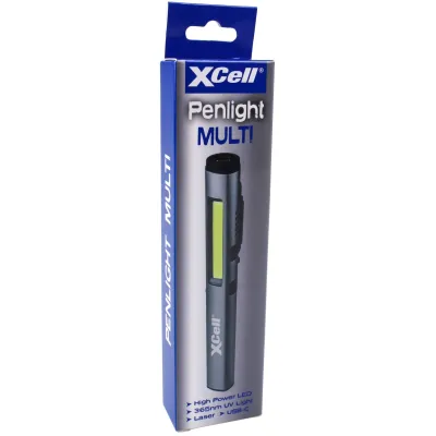 Hückmann Penlight Multi ESEN179 | LED Stiftleuchte UV & Laser | 450 lm | magnetischer Clip | wiederaufladbar