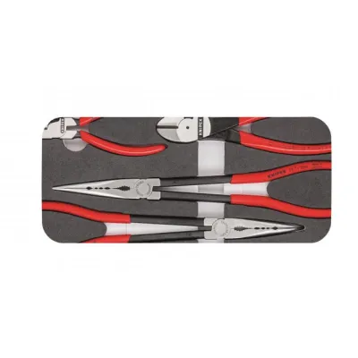 KNIPEX Zangen-Set 00 20 01 V16 | 4-teilig | Werkstatt-Set | Schaumstoffeinlage | 335x165x33mm