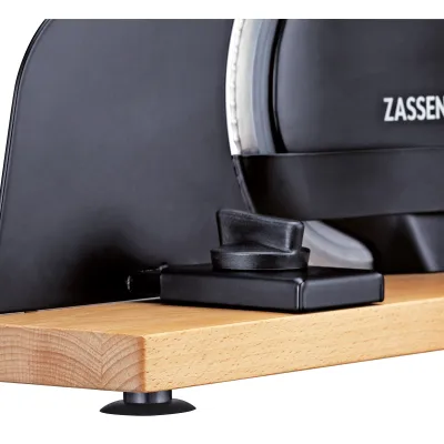 Zassenhaus Brotschneidemaschine PURE | manuell | Edelstahl Rundmesser Solingen | stufenlos | Buchenholz | schwarz