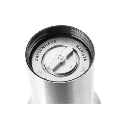 Zassenhaus Kaffeemühle Barista | Handkaffeemühle Edelstahl/Glas | Exakter Mahlgrad | Für Espresso & Filterkaffee