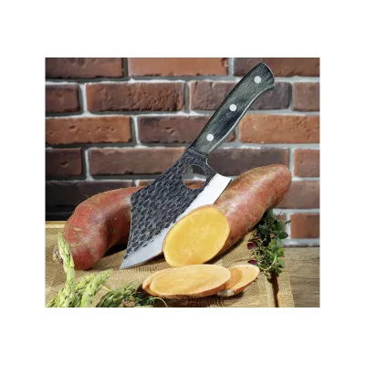 Zassenhaus Kochmesser Farmer 14 cm | Klingenstahl 420J2 | Pakkaholz-Griff | handgefertigt | inkl. Lederscheide | Braun