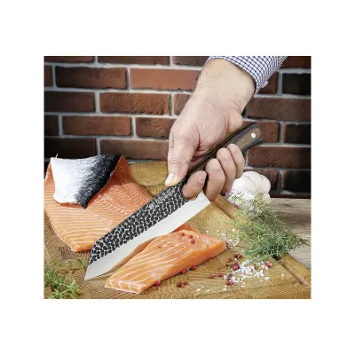 Zassenhaus Kochmesser Hunter 19 cm | handgefertigt | Spezial-Klingenstahl & Pakkaholz | inkl. Lederscheide | braun