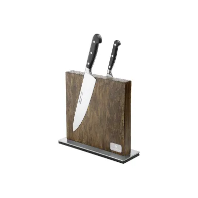 Zassenhaus Magnet Messerblock 10002168_01030414 | Eschenholz | Edelstahlfuß | für 10 Messer bis 23 cm | braun